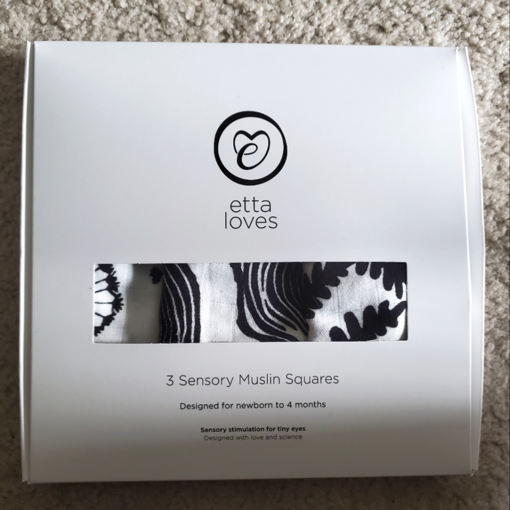 Etta Loves muslin sensory squares baby soothing